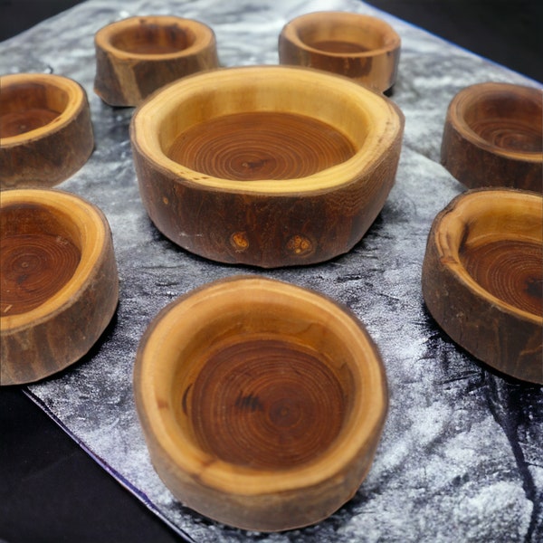 Candle Making, R. Olive wood candle bowl, Mini Dough Bowl-4"-5" x 6-7" Beautiful Handcarved Dough Bowls, Kerze R. Olive