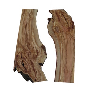 Live Edge Very Old OLIVE Wood Slab Set, For River Table OR epoxy table and so on, 34&quot; Length, 0.7&quot; Thickness, 16 lb Weight
