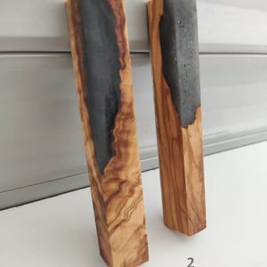 OLIVE Wood Black Resin Hybrid Block Turning Blanks, For Pen, 2 pcs blank