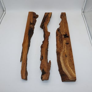 Live Edge Very Old OLIVE Wood Slab Set, For River Table OR epoxy table and so on, 26&quot; Length, 1.2&quot; Thickness, 5.7 lb Weight