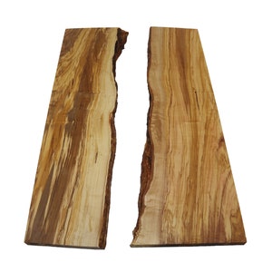 Live Edge Very Old OLIVE Wood Slab Set, For River Table OR epoxy table and so on, 26&quot; Length, 0.8&quot; Thickness, 10 lb Weight
