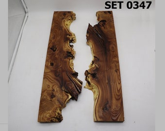 Live Edge PREMIUM BURL Silverberry Russian Olive Wood Slabs Processed 2 pcs Sets for Wood Frame Or Epoxy River Coffee Tables, Choose Set