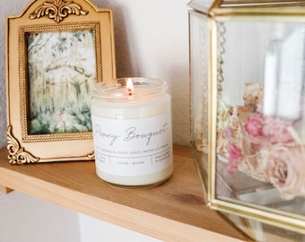 Peony Bouquet Soy Candle | Natural Soy Wax Candle | Hand-Poured Scented Candle