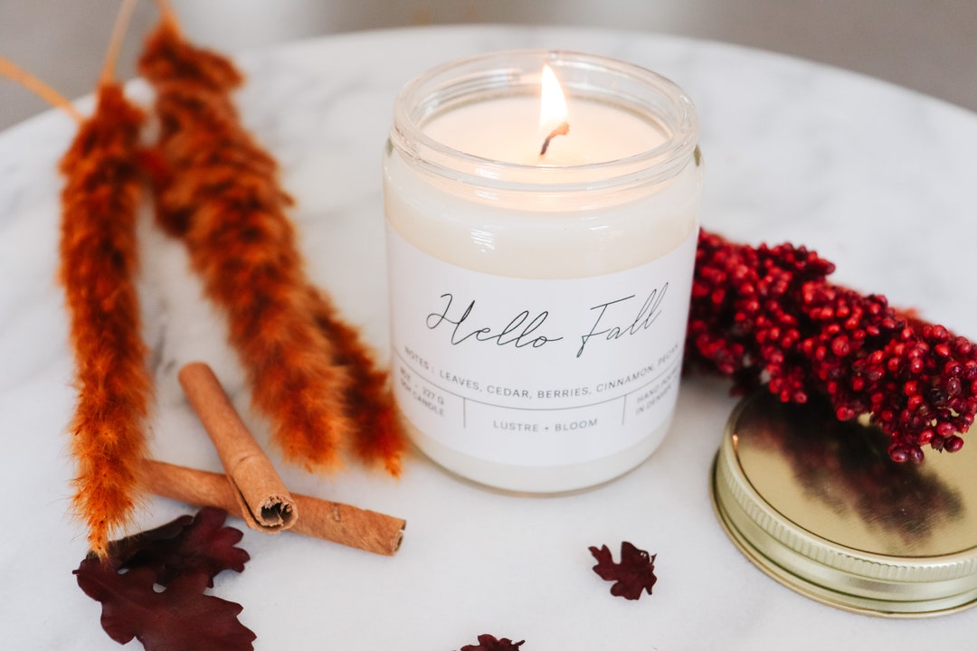 Hello Fall Soy Candle Fall Collection Halloween Candle - Etsy