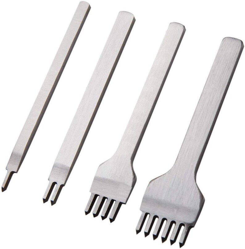 4 Pcs Leather 4mm Lacing Stitching Chisel Set Leather Chisel Etsy