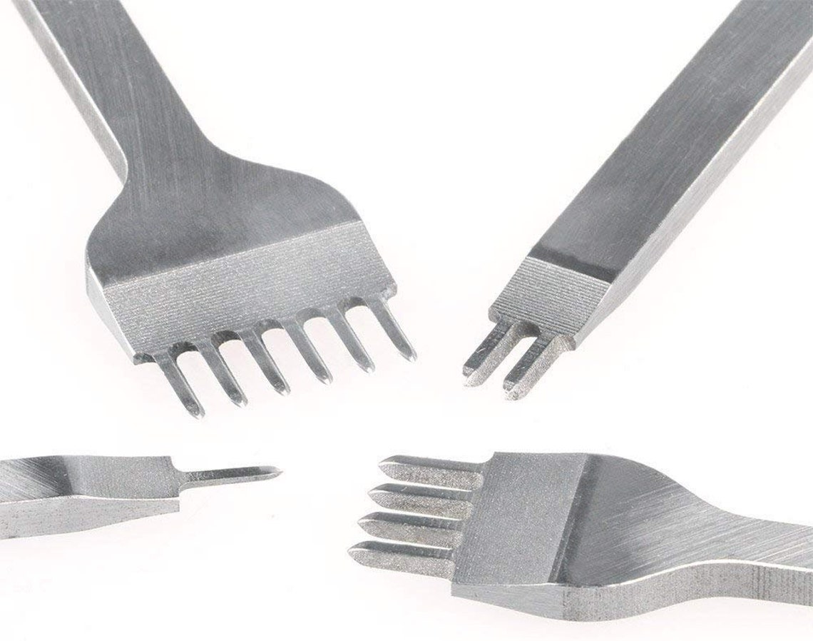 4 Pcs Leather 4mm Lacing Stitching Chisel Set Leather Chisel Etsy