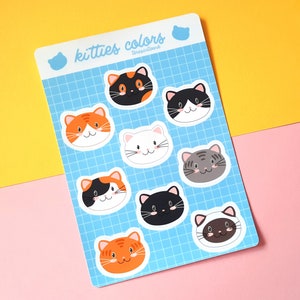 Kitties Colors Sticker Sheet Kitty Cat Stickers