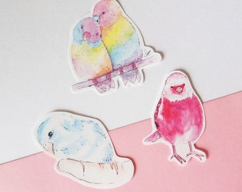 Birds Stickers Bird Rainbow Pink Blue Sticker