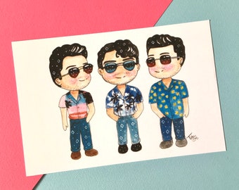 Jonas Brothers Chibi Print Joe Jonas Kevin Jonas Nick Jonas Prints Music Band