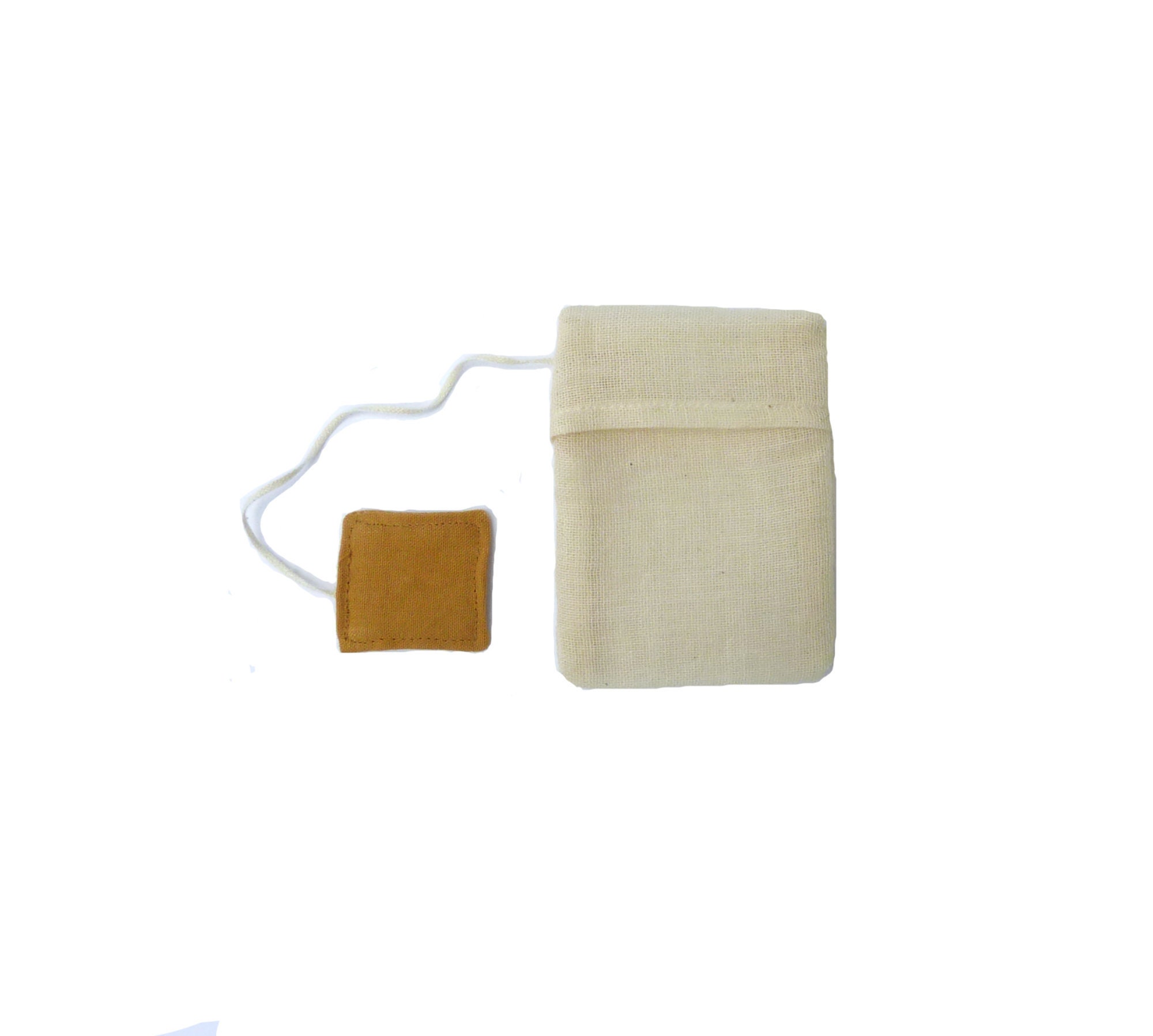 Sachet de Thé Lavable et Réutilisable en Mousseline Coton Biologique Contrepoids Teinture Naturelle,