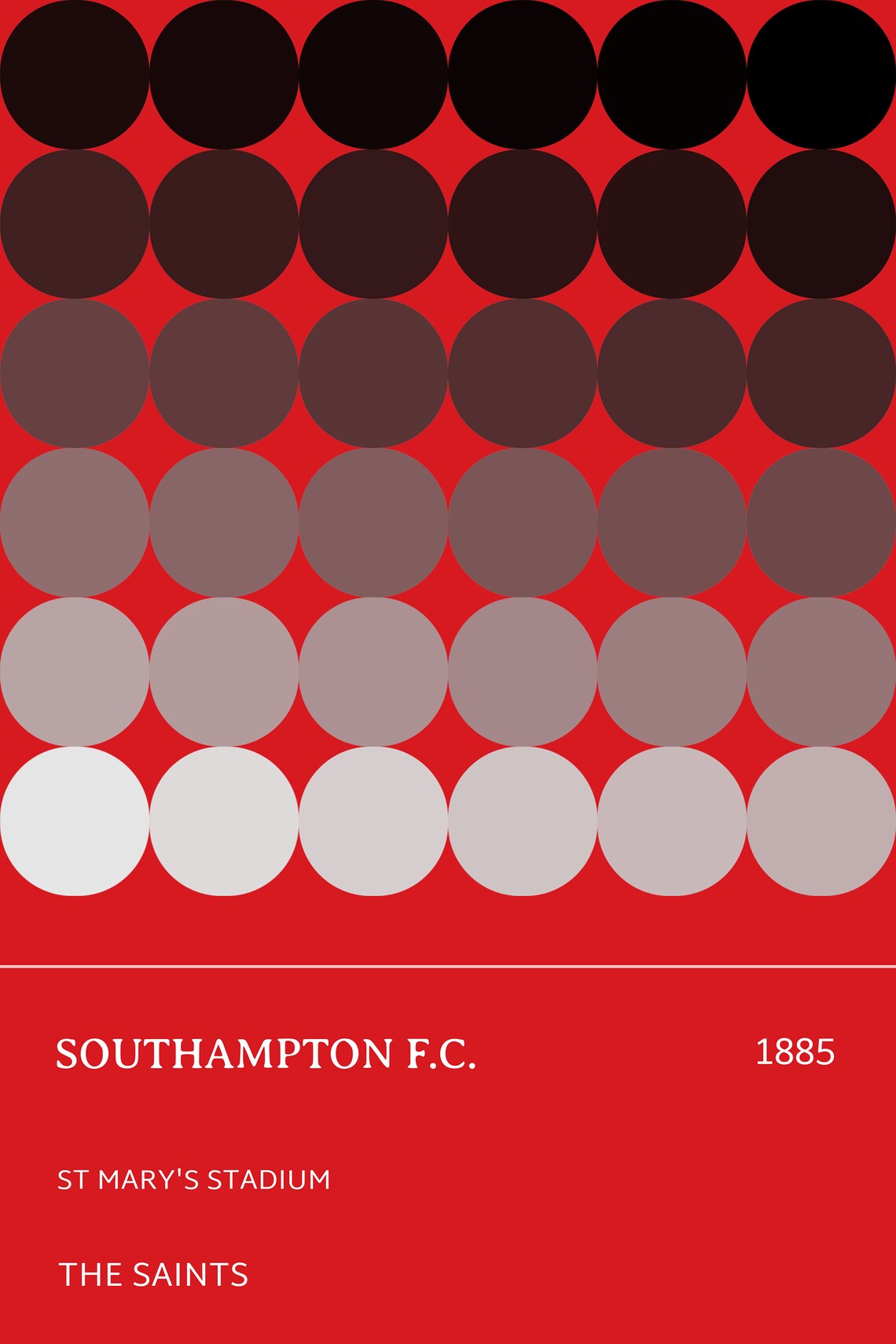 Southampton Football Club Team Colours Circles Art Print Wall Etsy