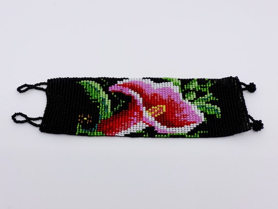 Rainbow Calla Lily Hand Beaded Hair Closure & Stick Accessory il_1080xN.1841085896_51gb.jpg main image 3