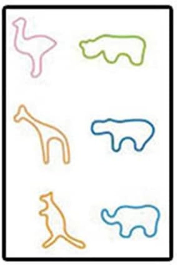 Shaped Rubber Bands 12 Pack Zoo Animals - Etsy Shaped Rubber Bands 12 Pack Zoo Animals - Etsy