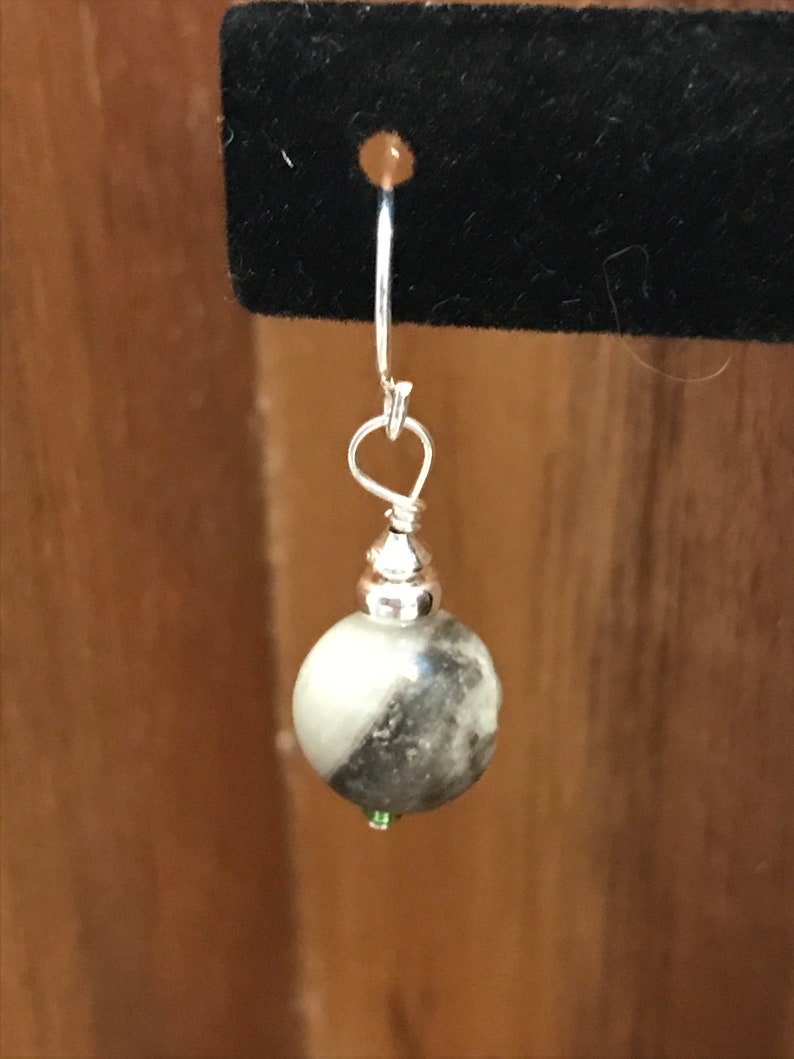 Amazonite and sterling silver French hook earrings