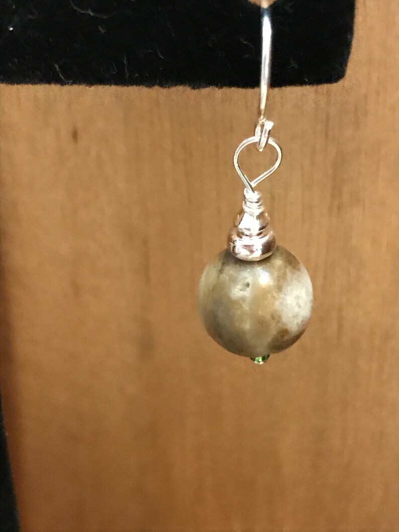 Amazonite and sterling silver French hook earrings