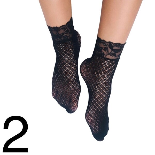 Women's Fishnet Socks|Lace Socks|Anklet Socks |Silk Socks|See Through Socks|Ankle Socks|Embroidered Socks|Hosiery|Lace Socks|Thin Socks