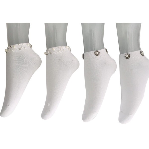4 Pairs Women's Ankle Socks |Cotton Socks|Ankle Socks|Fashion Socks|Novelty Socks|Studs Socks