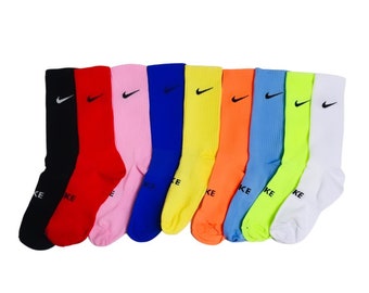 nike socks with colored swoosh