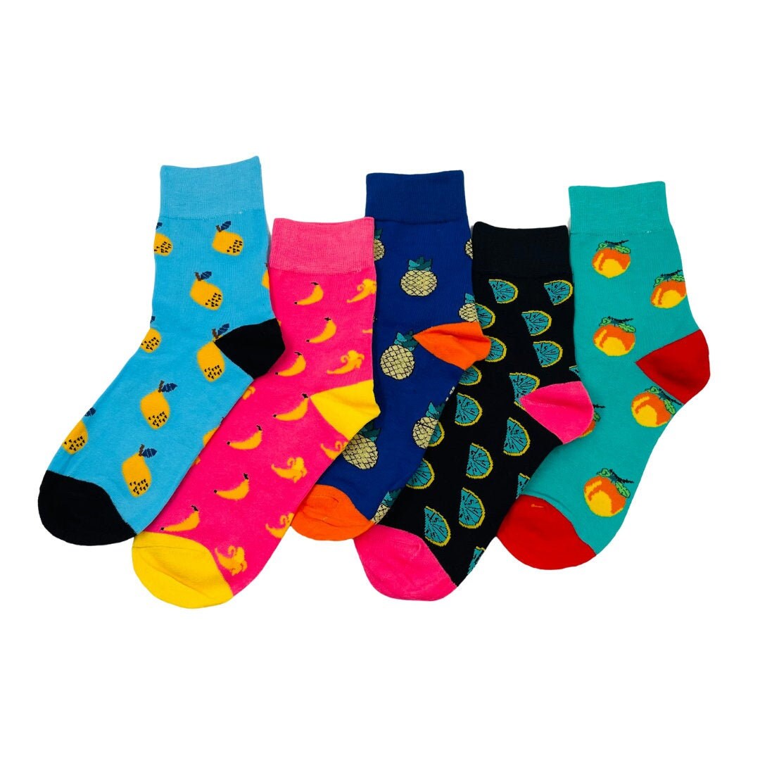 Calcetines para mujer /calcetines divertidos/calcetines de frutas/calcetines  de tobillo/calcetines coloridos/calcetines de patrón/calcetines de plátano/ calcetines de piña/calcetines de limón/calcetines de melocotón/casual -   México