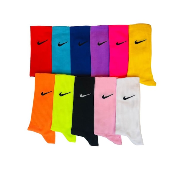 Nike Socksneon Bright Colorscolorful Sockssneakers Etsy