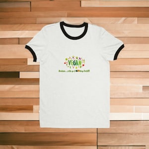 Vegan Badass Vegan T-shirt, Vegan Top, Vegan Clothing, Vegan Gift, Vegan Christmas, Vegan Birthday, Veganuary Gift - Unisex Ringer T-shirt