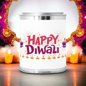 Diwali Candle, Soy Wax Vegan Candle, Diwali Gifts, Hindu festival, Festival of light - Candle Paint Can (Hand Poured 16 oz.)
