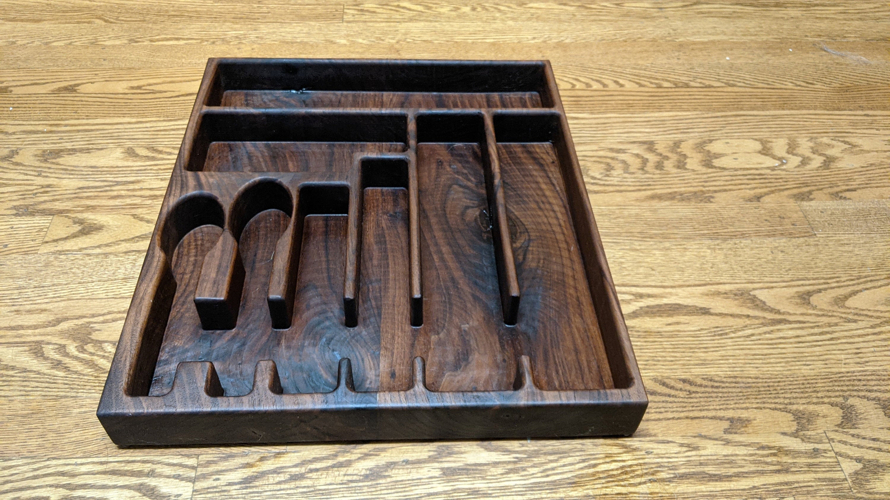 Solid Walnut Wood Cutlery Tray and Optional Side Tray for Etsy
