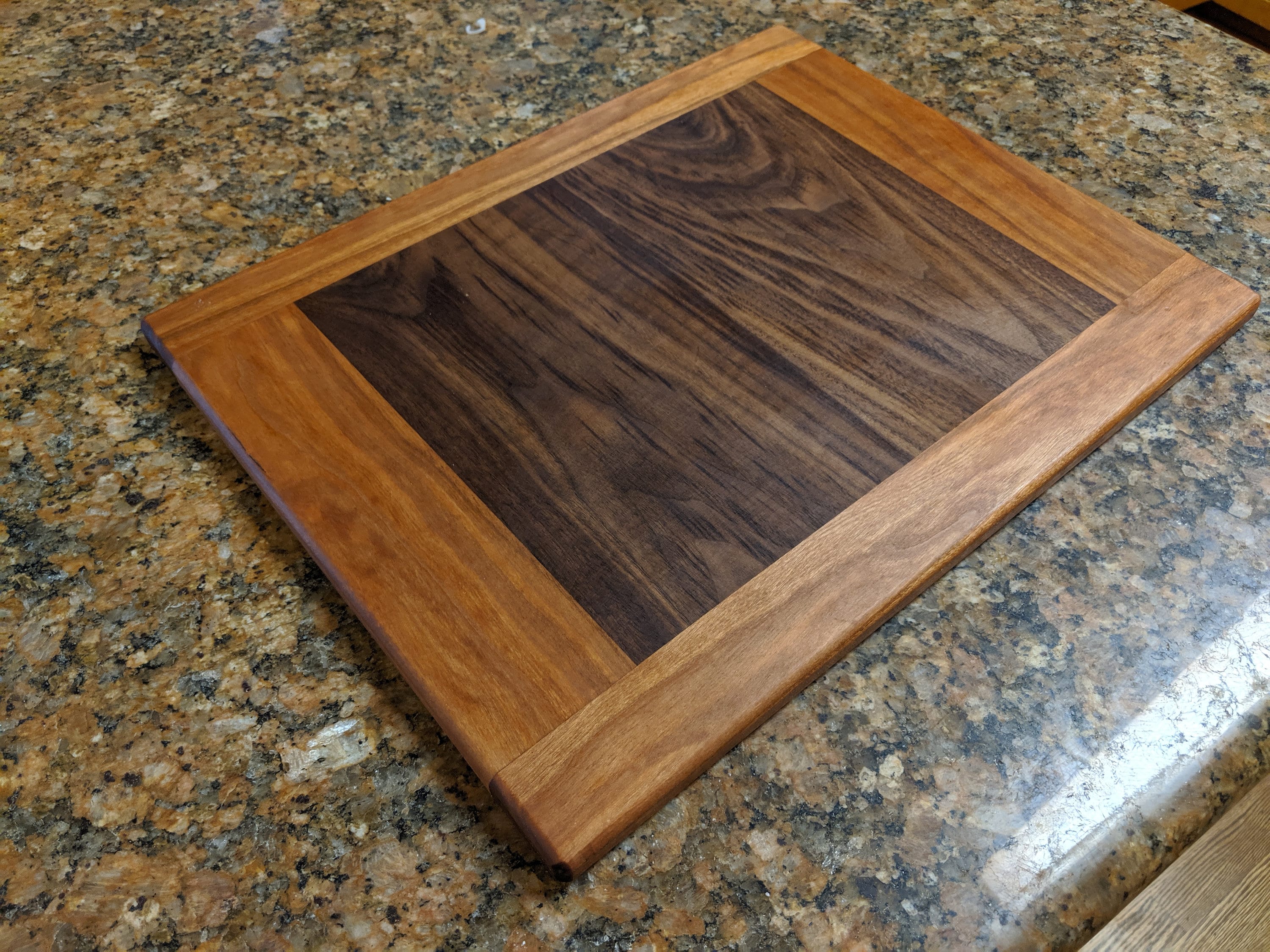 Wood Cutting Board With Inlay Cherry Walnut and Maple Inlay - Etsy
