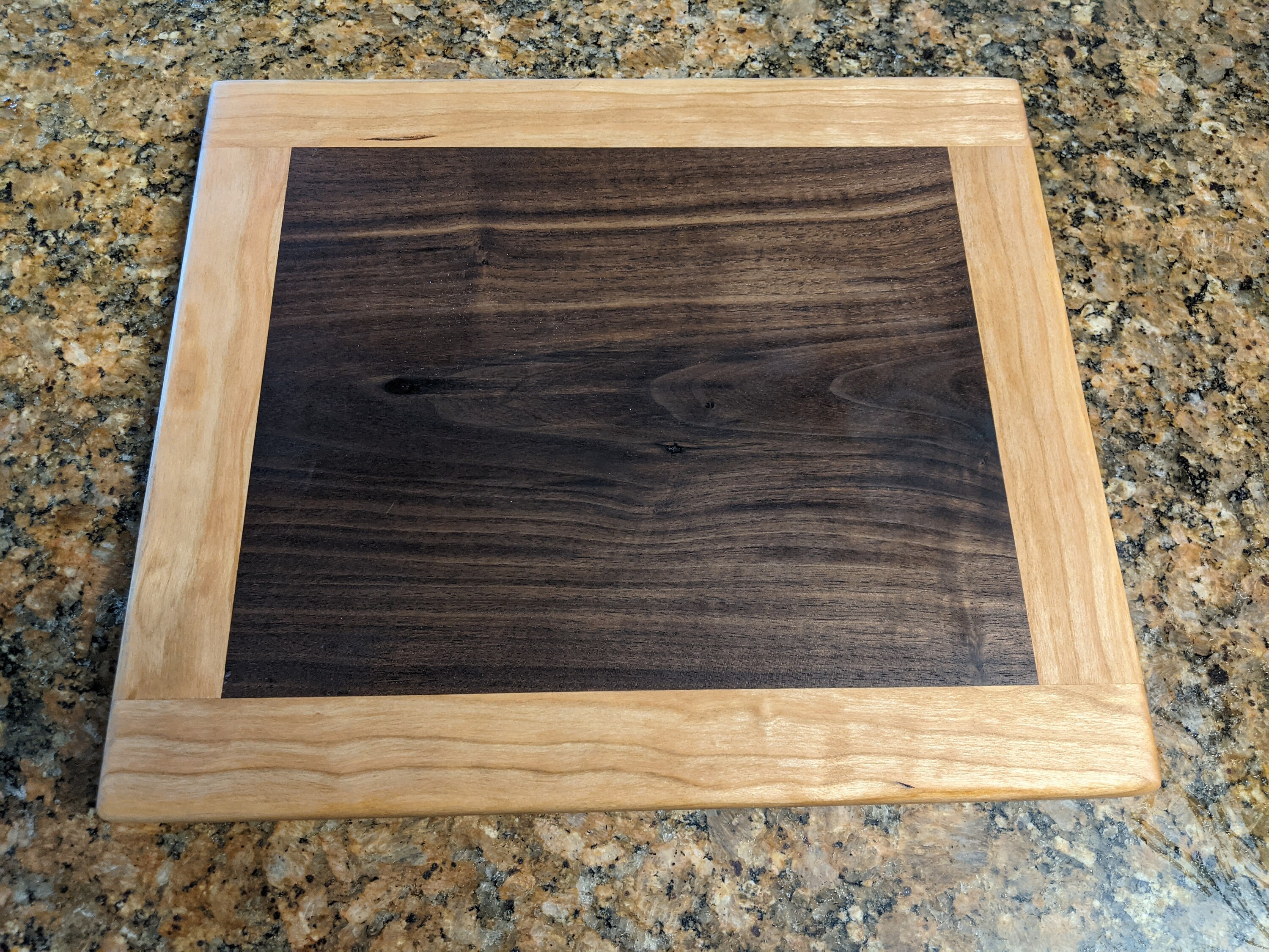 Wood Cutting Board With Inlay Cherry Walnut and Maple Inlay Etsy