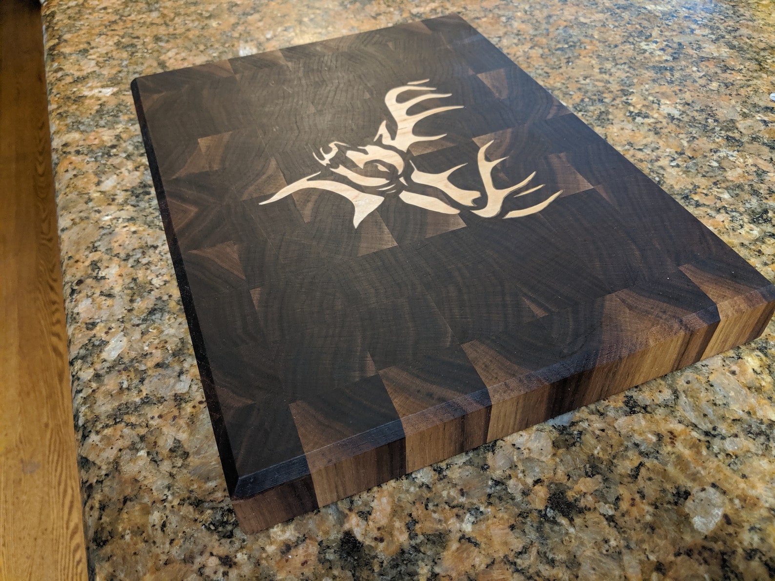 Walnut Cutting Board With a Stag Maple Inlay End Grain Etsy