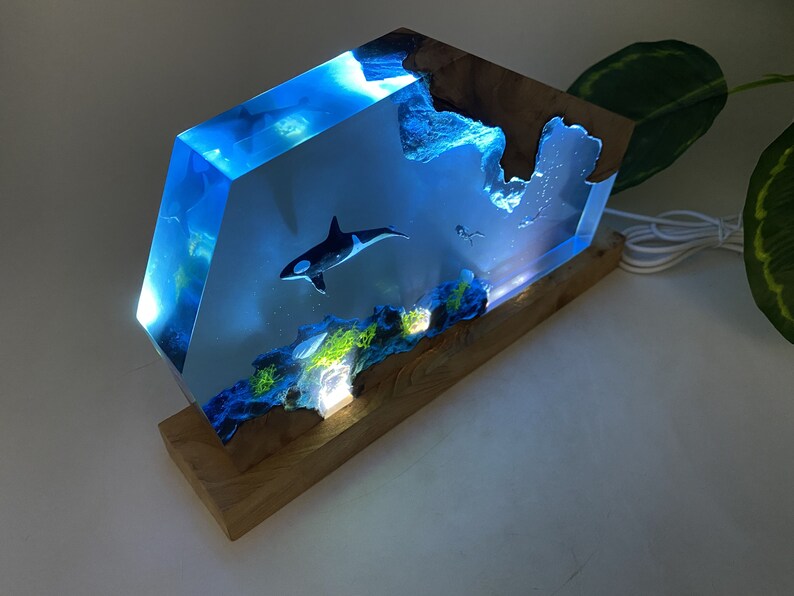 Scuba Diving Resin Decor Wood Resin Lamp Resin Night Light Etsy