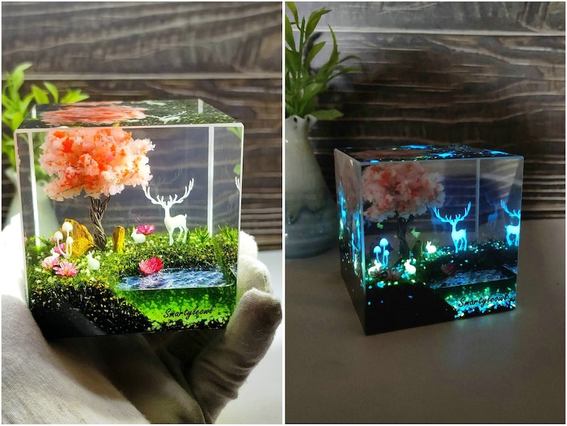 deer resin diorama