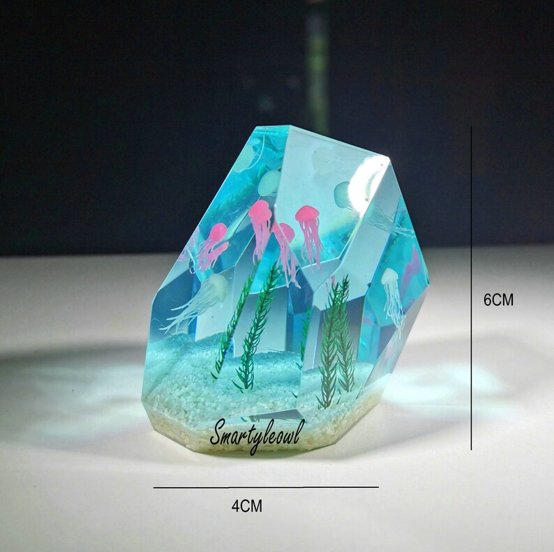 Handmade Resin Jellyfish Pendant Wood Resin Jellyfish Etsy