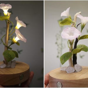 Lampada a forma di fiore in resina, lampada magica a forma di fiore dorato fatta a mano, fiore di Sundelions, lampada floreale in resina, regalo di compleanno, regalo per gli amanti delle fiabe immagine 12