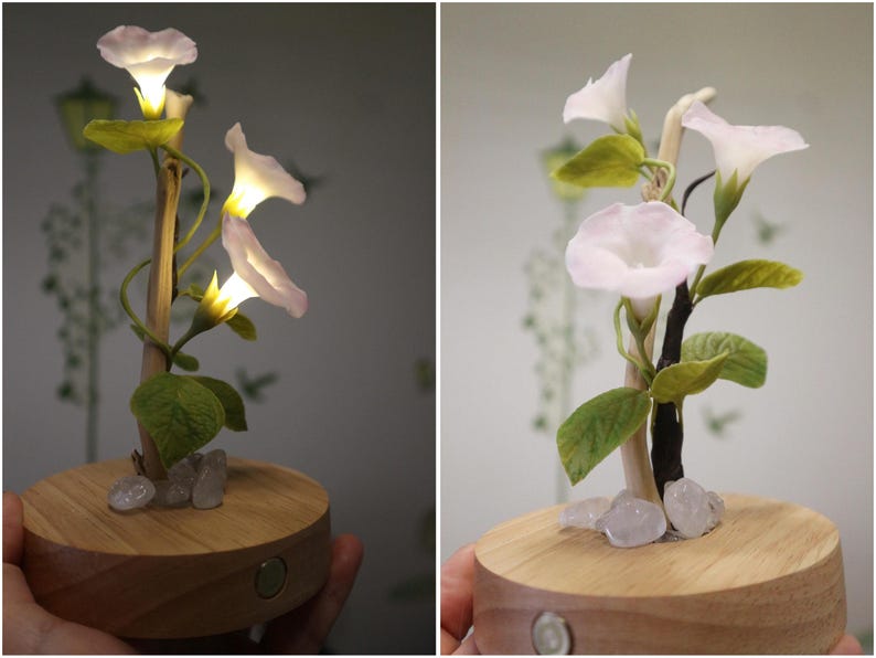 Lampada a forma di fiore in resina, lampada magica a forma di fiore dorato fatta a mano, fiore di Sundelions, lampada floreale in resina, regalo di compleanno, regalo per gli amanti delle fiabe immagine 12