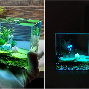 Wald Resin Diorama, Natur inspiriert Dekor, Miniaturkunst, Resin Kunst Diorama, Miniatur Waldszene, Resin Briefbeschwerer, handgemachtes Diorama
