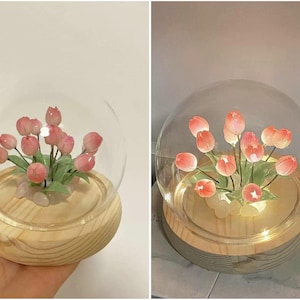 Lampada a forma di fiore in resina, lampada magica a forma di fiore dorato fatta a mano, fiore di Sundelions, lampada floreale in resina, regalo di compleanno, regalo per gli amanti delle fiabe immagine 18