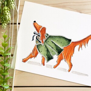 Irish Setter Art Print | 8x10 Print | Pet Art | Wall Decor | Dog Lovers | Animal Art | Dog Breeds | Fashion Art | Home Decor | Pet Gifts