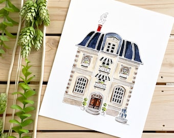French Chateau Watercolor Art Print | 8x10 Print | Travel Art | Wall Art | Cottage Illustration | French Country | Travel Gift | Home Decor