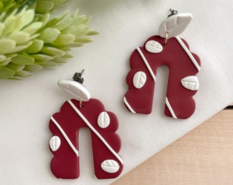 Cinnamon Red Drop Clay Earrings