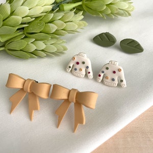 Clay Earring Stud Pack Three Pairs image 1