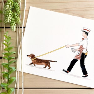 Dachshund Companion Art Print | 8x10 Print | Pet Art | Dog Lovers | Animal Art | Dog Breeds | Fashion Art | Home Decor | Pet Gifts