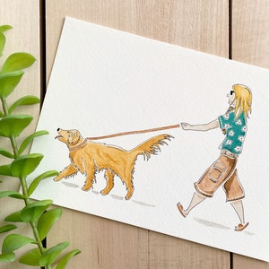 Golden Retriever Companion Art Print | 5x7 Print | Pet Art | Dog Lovers | Animal Art | Dog Breeds | Fashion Art | Home Decor | Pet Gifts