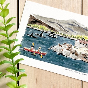 Vancouver Island Watercolor Art Print | 5x7 Print | Canada Art | Wall Decor | City Illustration | Landscape | Travel Gift | Home Decor