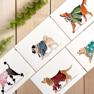5er Set Hunde Kunstdrucke | 13x18 Drucke | Haustier Kunst | Hundeliebhaber | Hunderassen | Mode Kunst | Tier Illustrationen | Haustier Geschenke