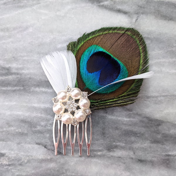 Peacock Hair Comb Etsy