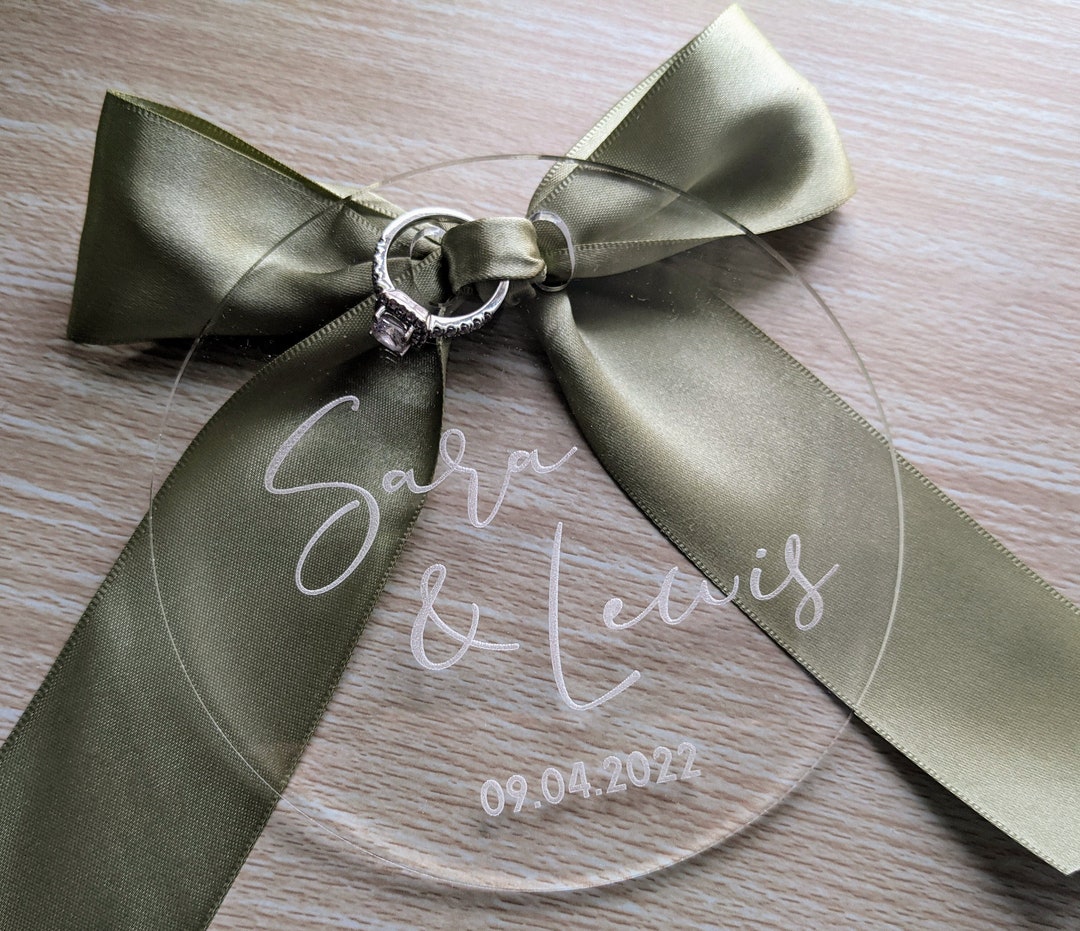 Alternative Ring Bearer Pillow Acrylic Personalized Ring Holder for