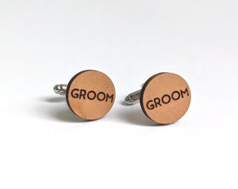 Wood Groom Cufflinks - Wedding Gift Cuff Links for Groom, Husband - Wedding Day Present - Rehearsal Dinner Gift for Groom