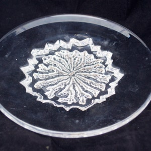 Hadeland Norway NAUTILUS Art Glass Crystal Platter By Willy Johansson Scandinavian Art Glass