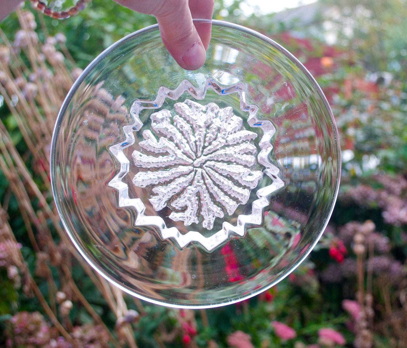 Hadeland Norway NAUTILUS Art Glass Crystal Platter by Willy Johansson